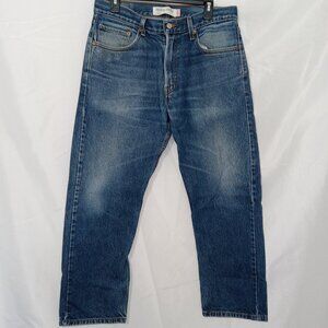 Levi's 505 Jeans Mens W34 L29 Blue Straight Leg Denim Classic Fade Whiskering